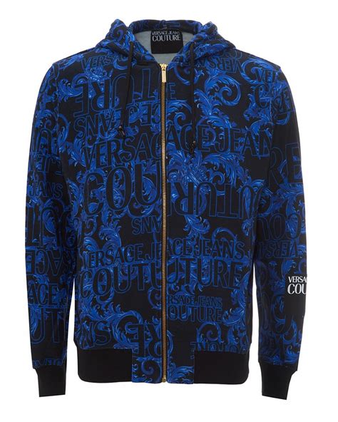 versace jeans zip hoodie with contrast sleeves|Versace Jeans Couture Hoodies for Men .